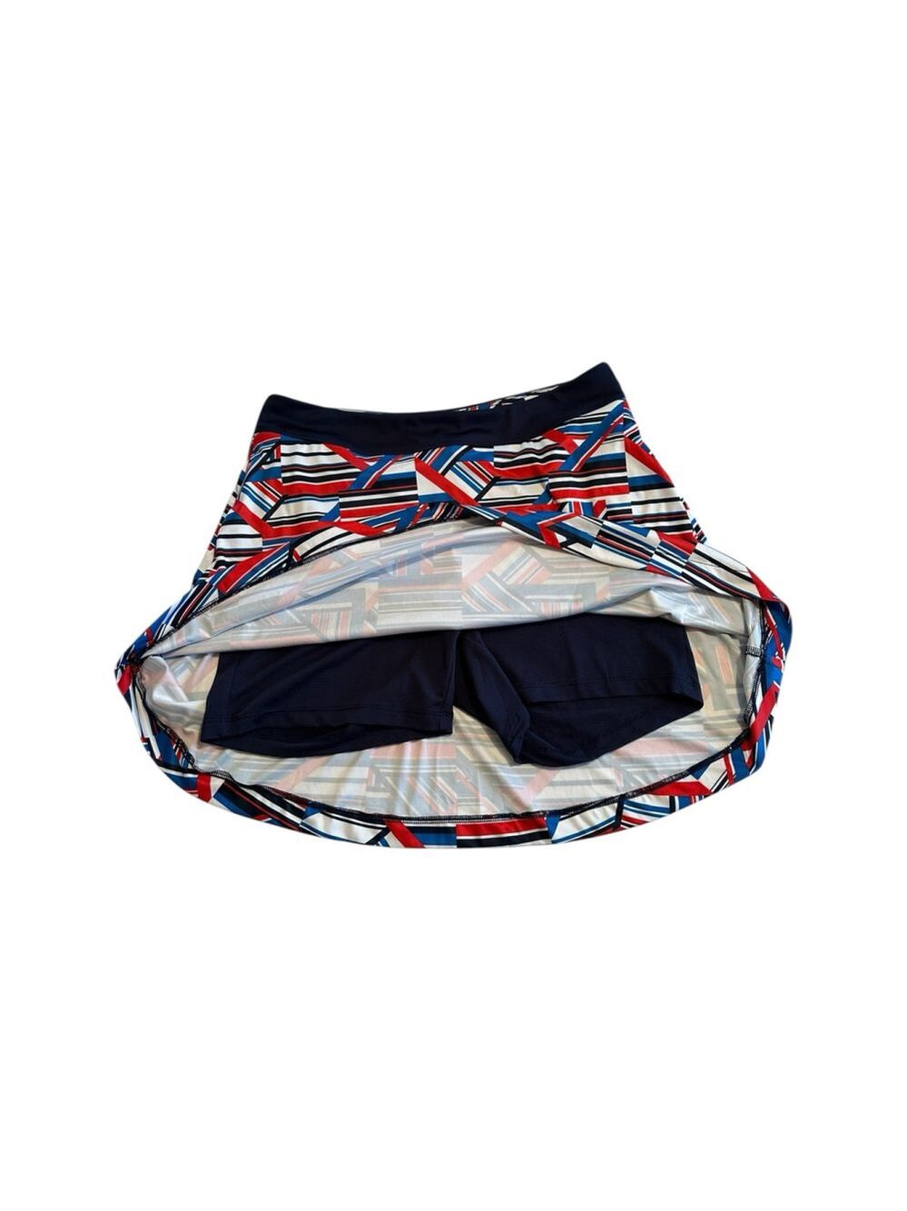 Greg Norman Tennis Golf Skort Mini Skirt Womens Large Blue Red & White Pockets - Picture 5 of 16